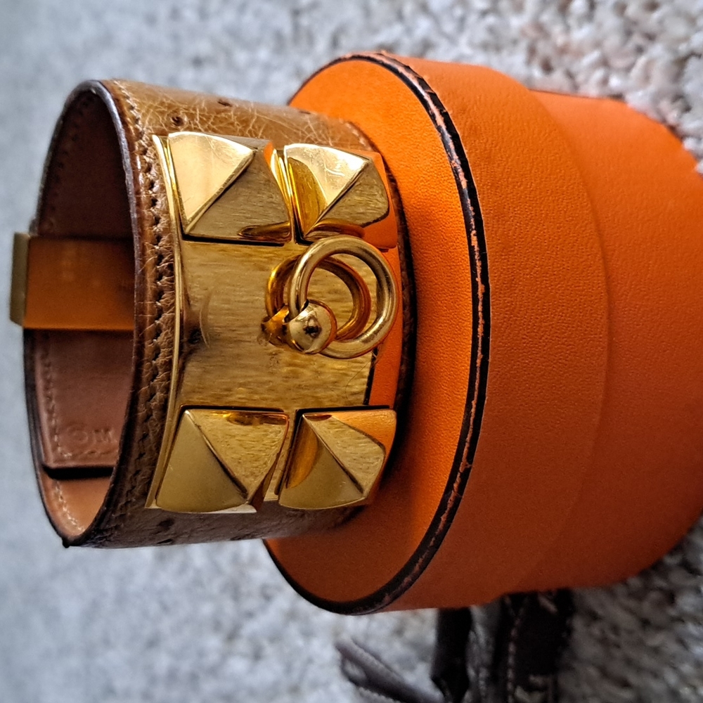 Hermes Rivale Bracelet Brown Calfskin